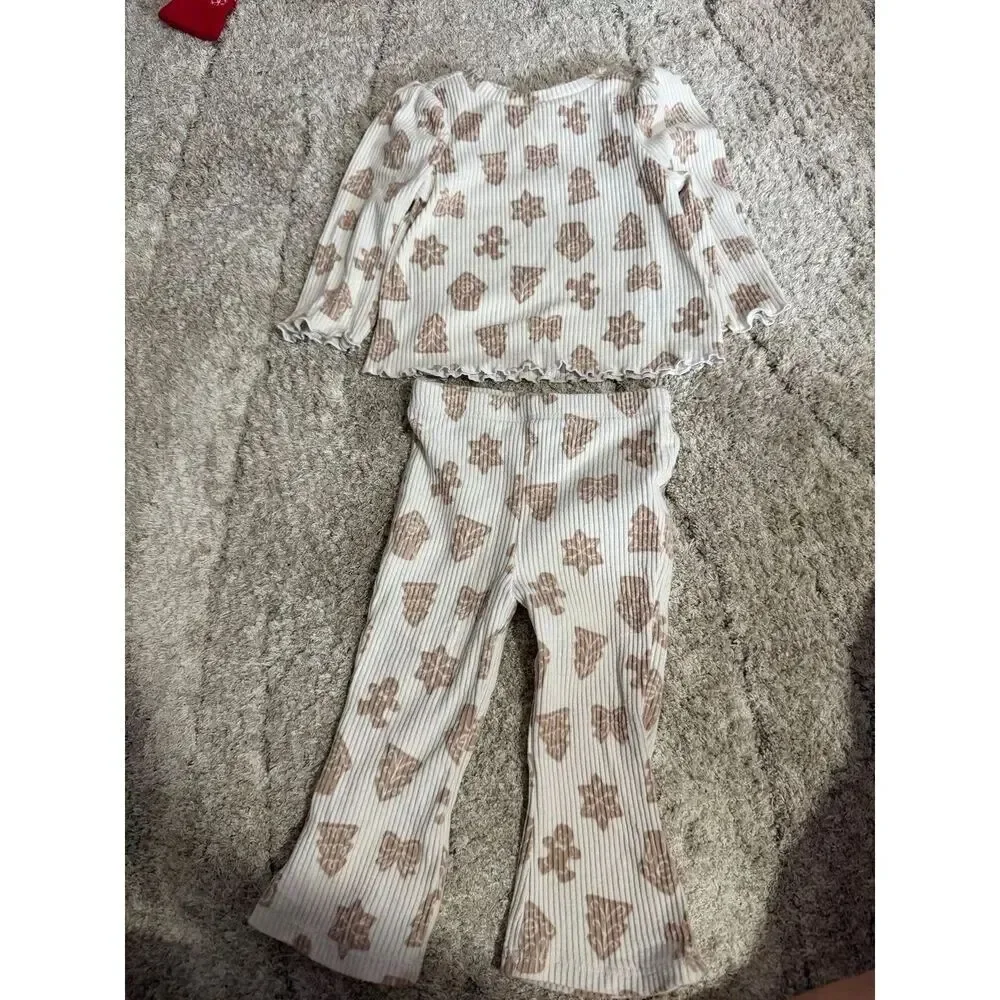 Cat + Jack Holiday Gingerbread House Outfit Baby Girl Size 6-9 Months